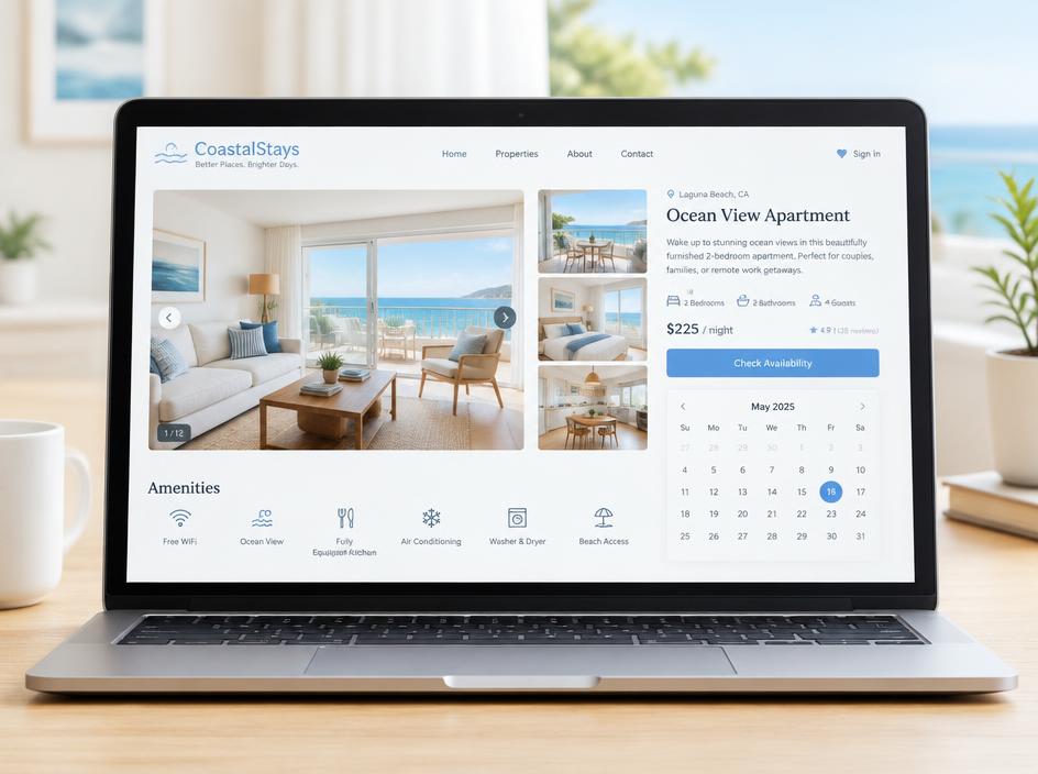 Exemplo de website para Alojamento local